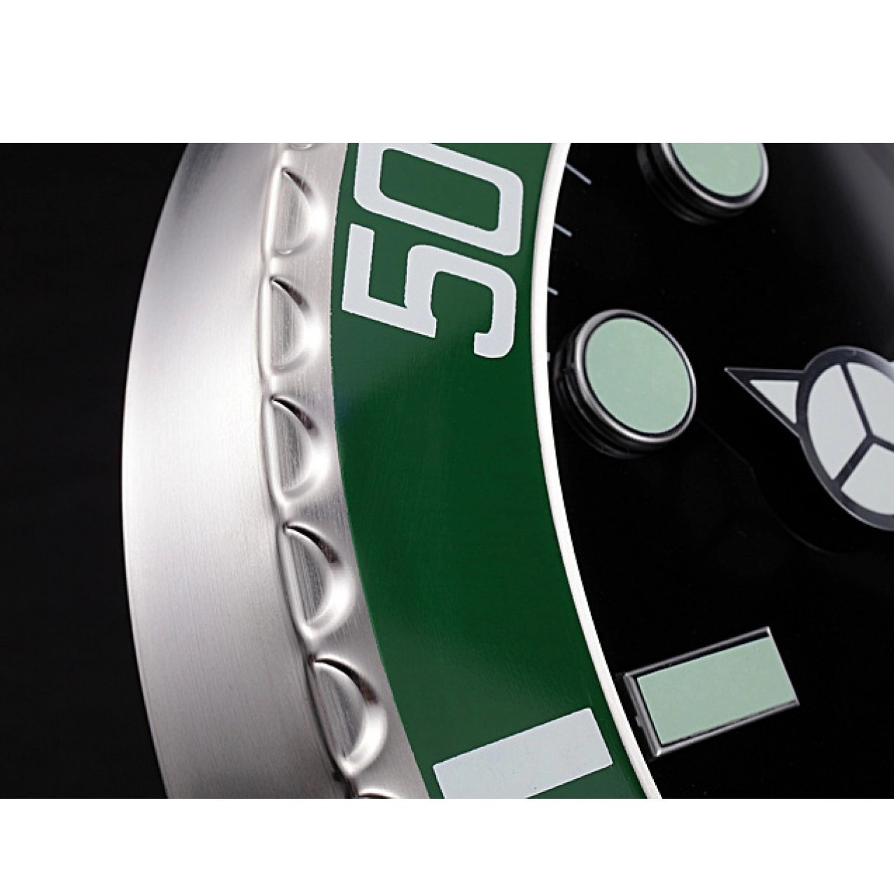 MiroTime 0719 Rolex Submariner Wall Clock Silver-Green 621912